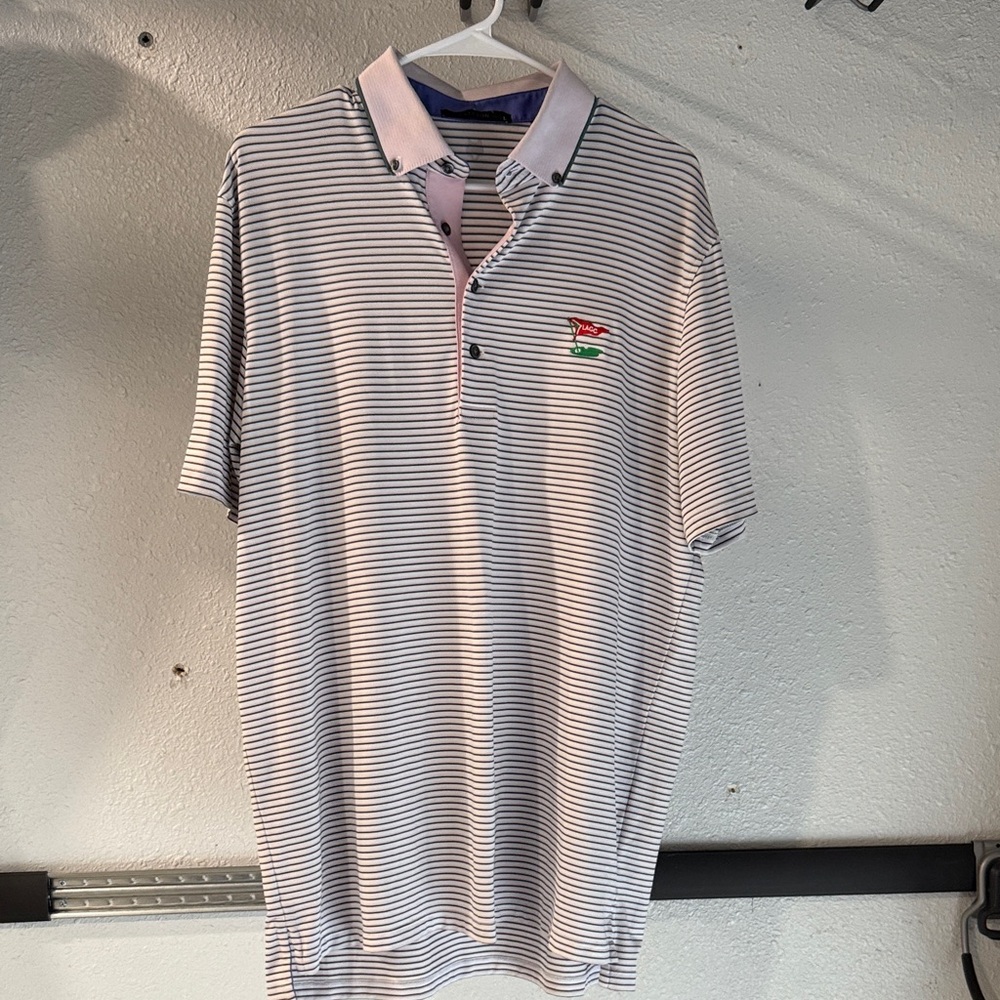 Classic Striped Polo Shirt with Embroidered Logo
